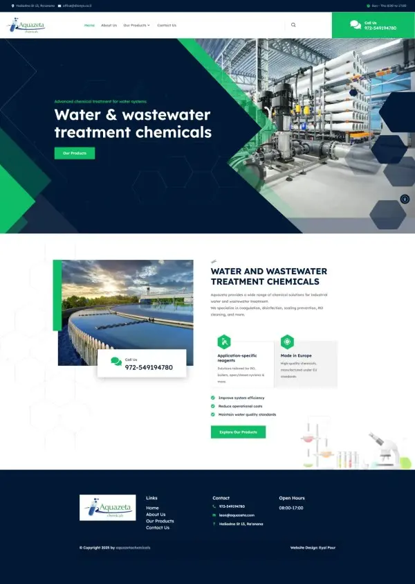 Aquazeta Chemicals Website